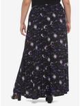 Celestial Print Maxi Skirt Plus Size, PURPLE, alternate