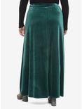 Green Velvet Maxi Skirt Plus Size, FOREST GREEN, alternate