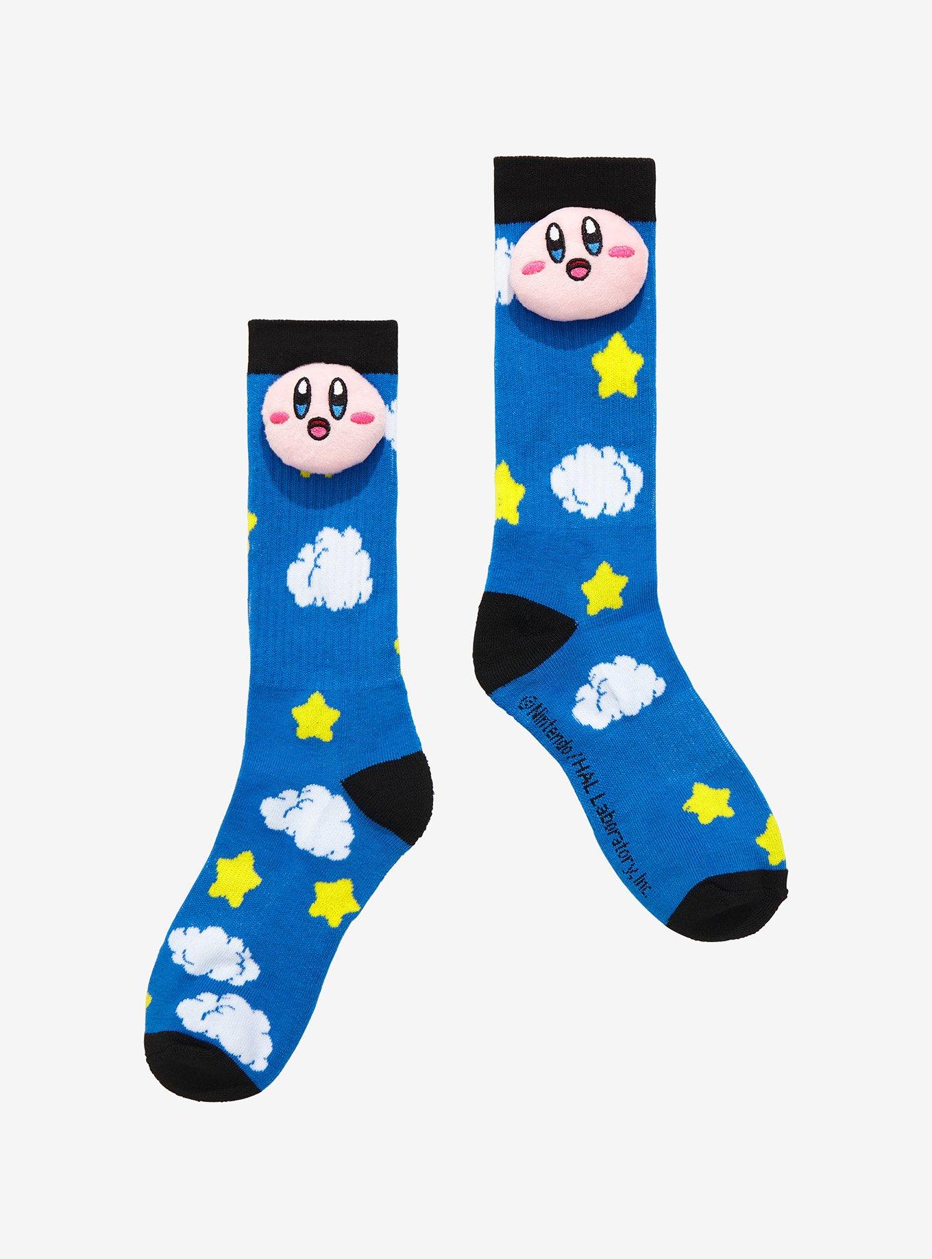 Kirby Stars & Cloud Plush Crew Socks, , alternate