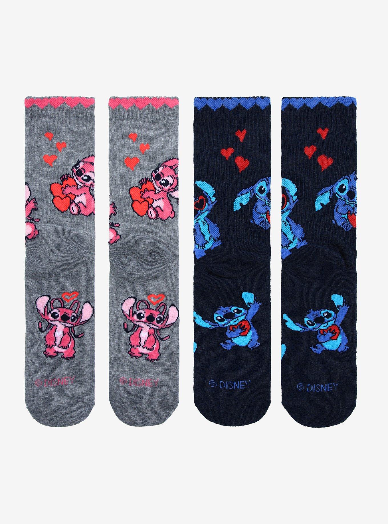 Disney Lilo & Stitch Love Crew Socks 2 Pair, , alternate