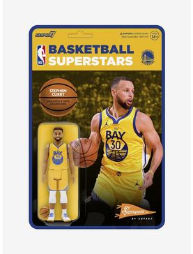 Super7 ReAction NBA Supersports Steph Curry (Golden State Warriors)  Figure, , hi-res