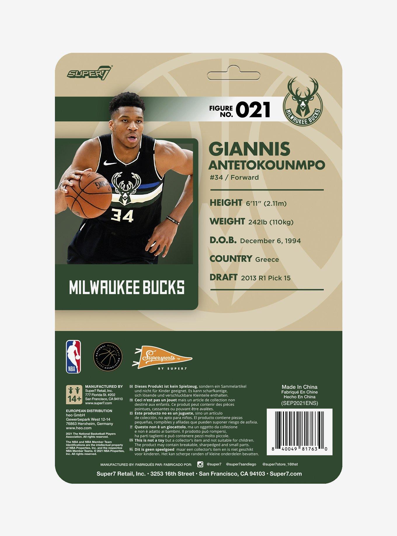 Super7 ReAction NBA Supersports Giannis Antetokounmpo (Milwaukee Bucks)  Figure, , alternate