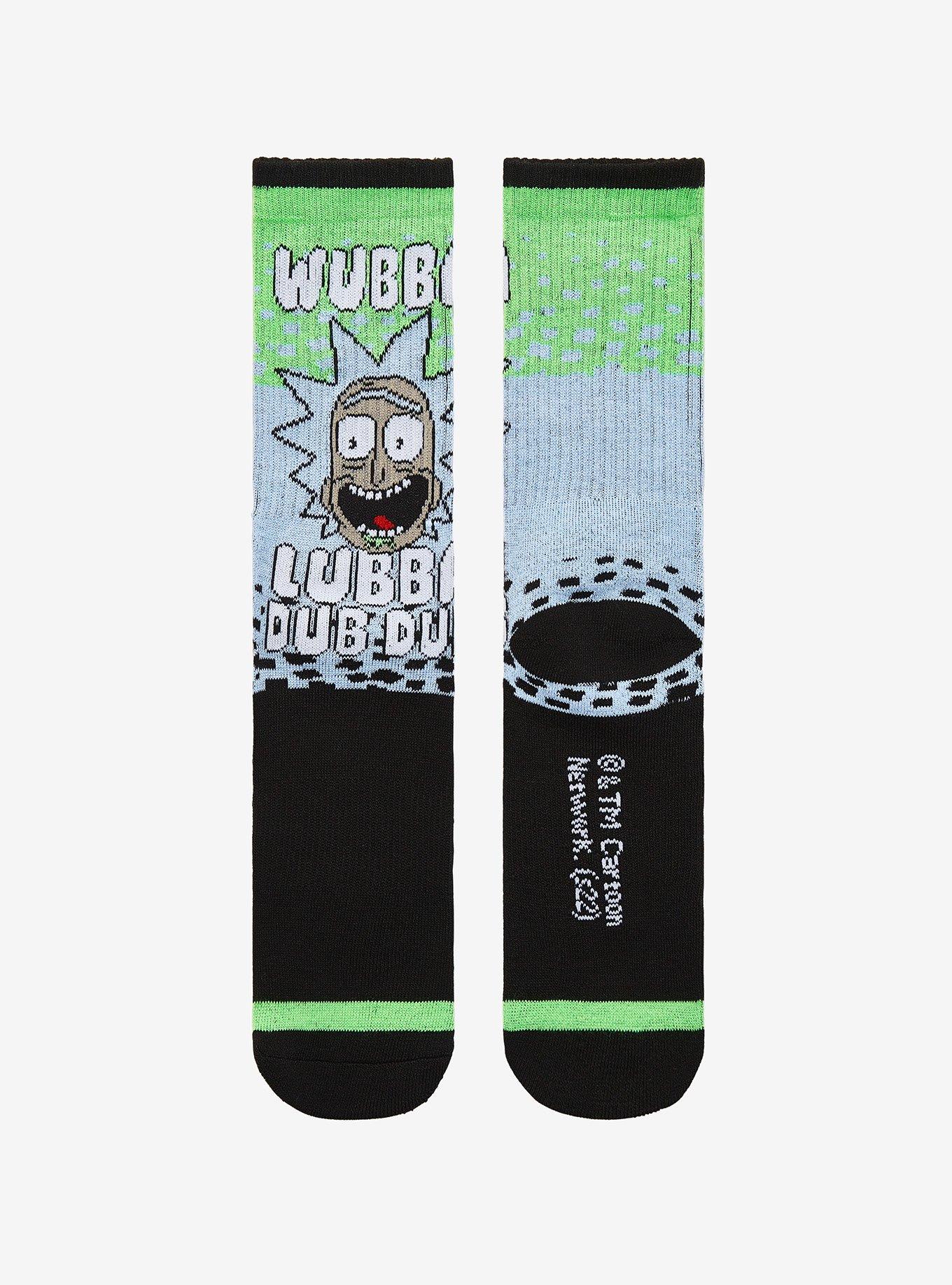 Rick And Morty Wubba Lubba Dub Dub Crew Socks, , alternate