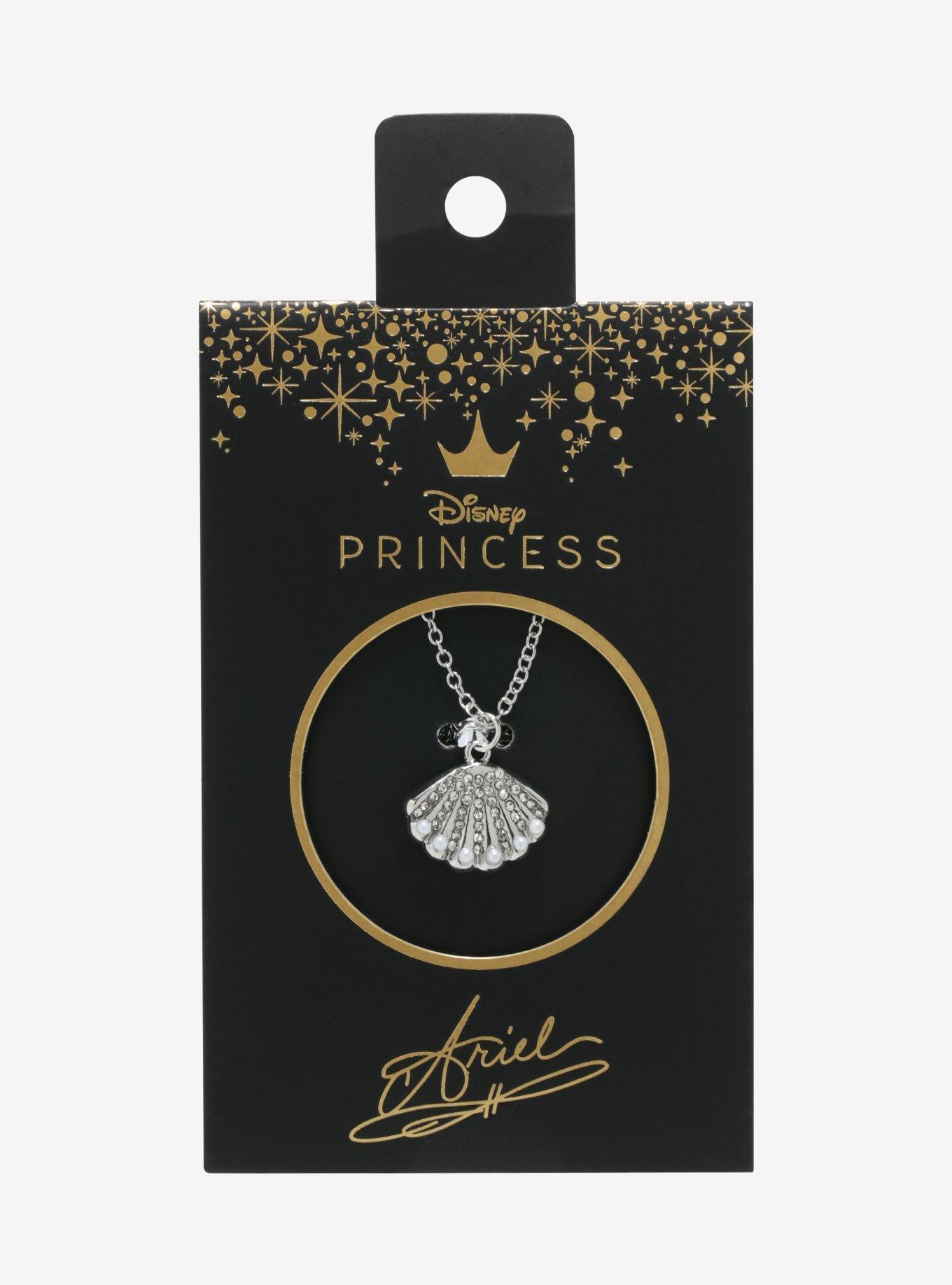 Disney The Little Mermaid Bejeweled Shell Necklace, , alternate