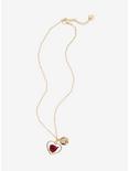 Disney Beauty And The Beast Heart Pressed Flower Necklace, , alternate