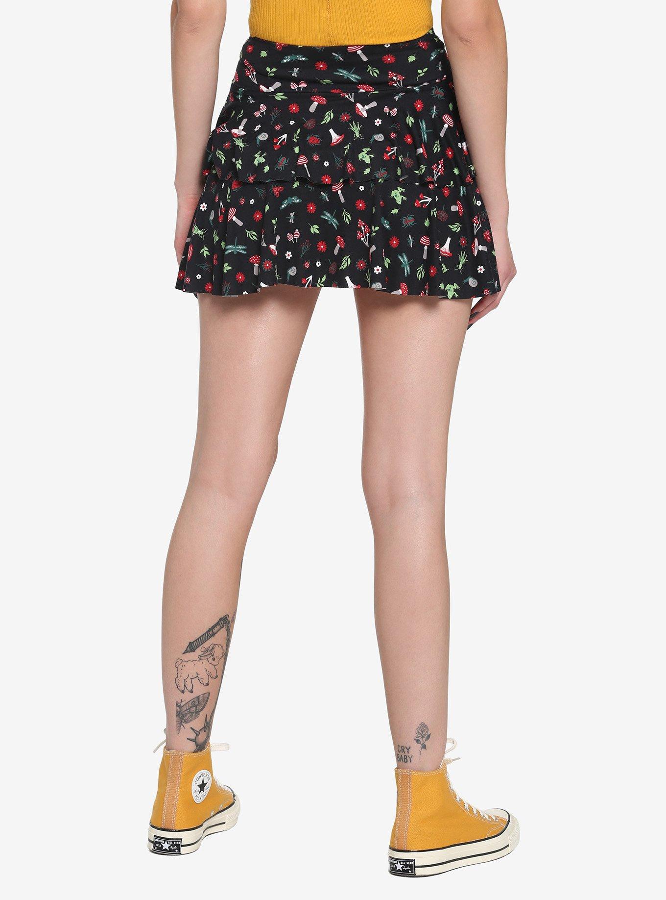 Mushrooms & Bugs Tiered Skirt, MULTI, alternate
