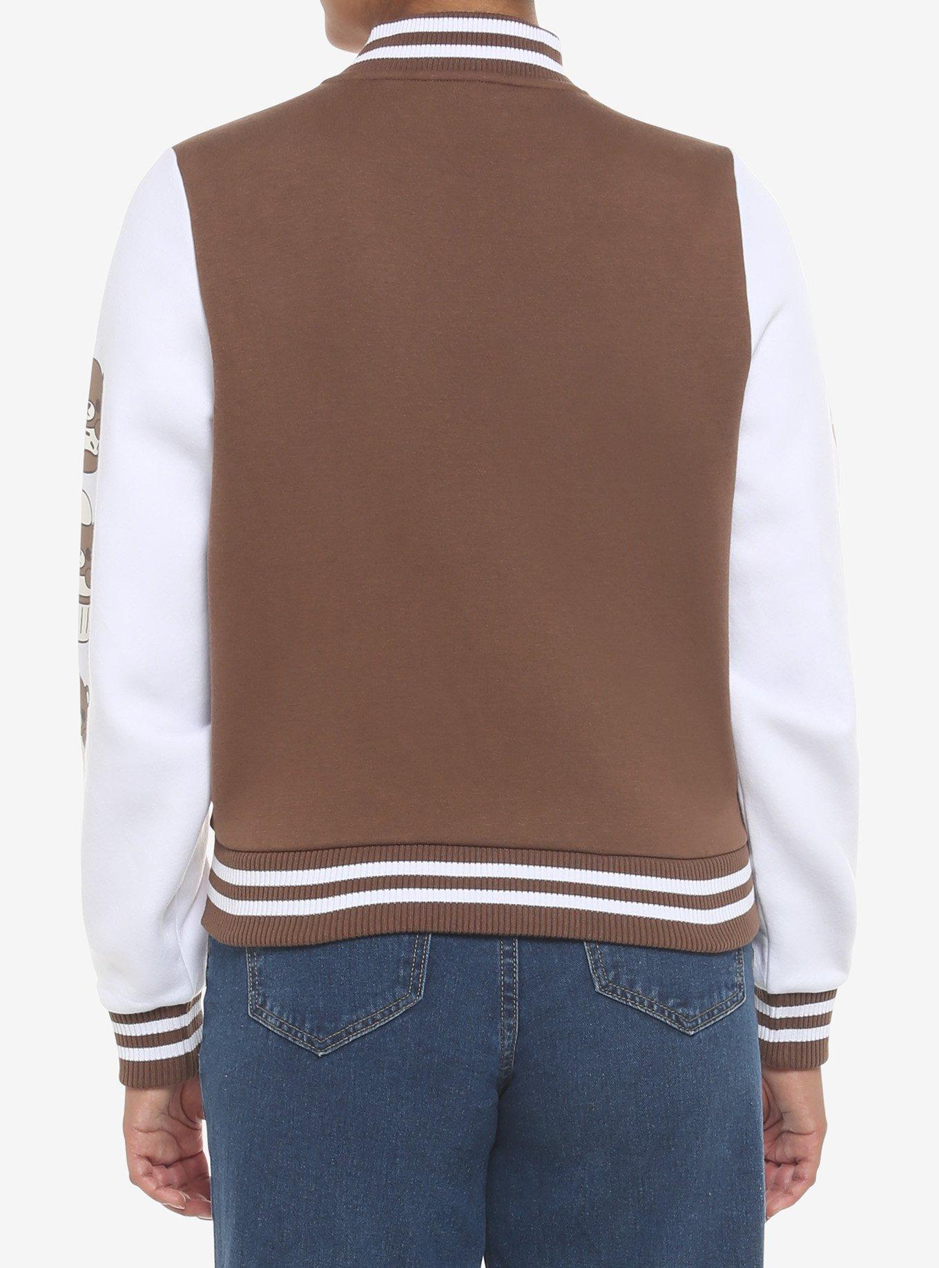 Teddy Bear Desserts Girls Varsity Jacket, BROWN, alternate