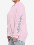 Sakura Angel Wings Pastel Pink Girls Oversized Cardigan Plus Size, PINK, alternate