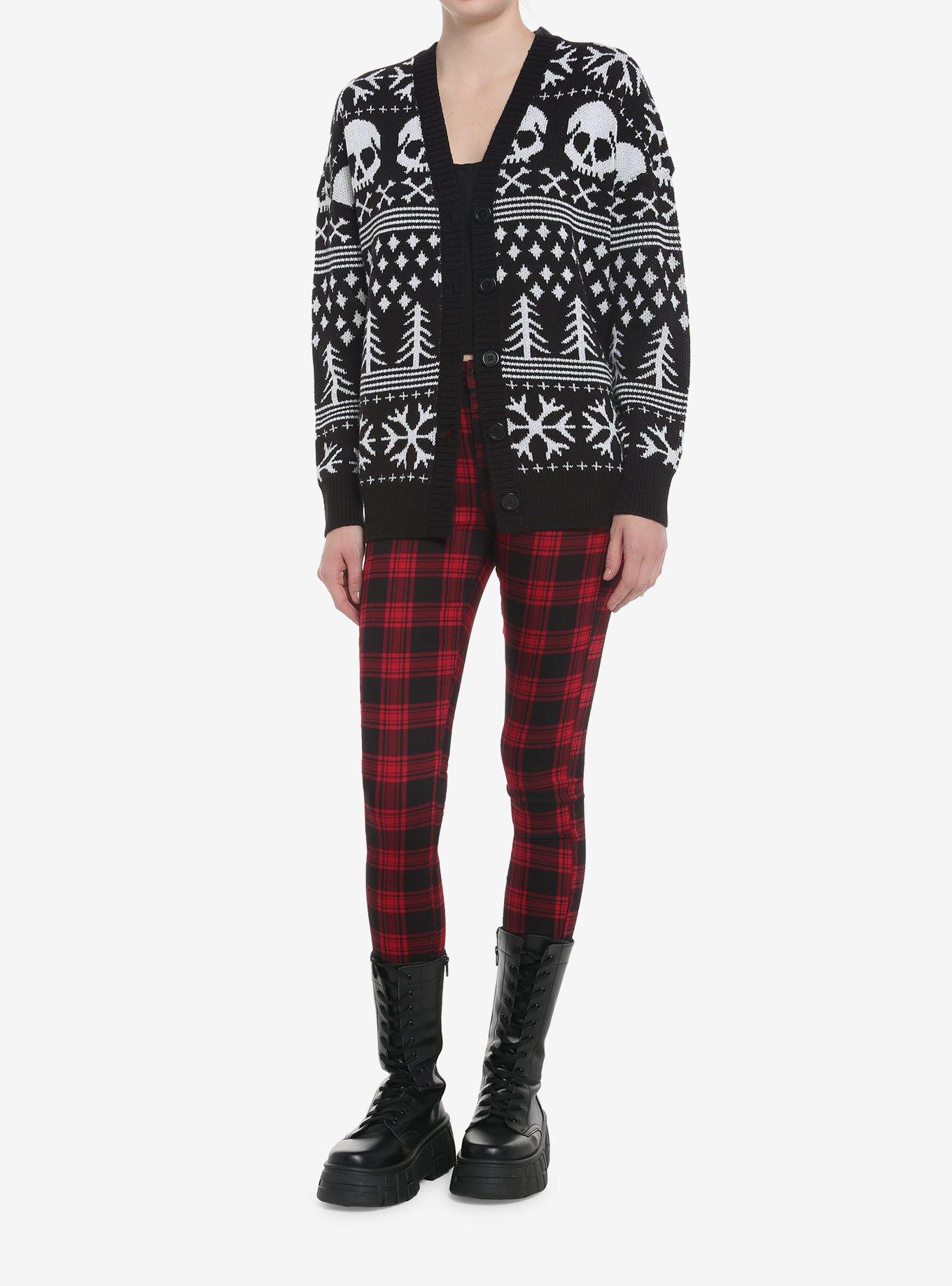 Skulls & Bones Fair Isle Girls Oversized Cardigan, BLACK, alternate