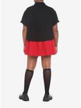Black Mushroom Heart Girls Woven Button-Up Plus Size, BLACK, alternate