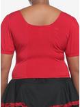 Red & Black Corset Lace-Up Girls Crop Top Plus Size, RED, alternate