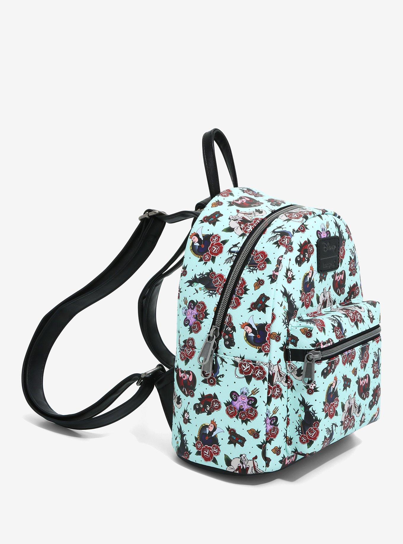Loungefly Disney Villains Tattoo Art Mini Backpack, , alternate