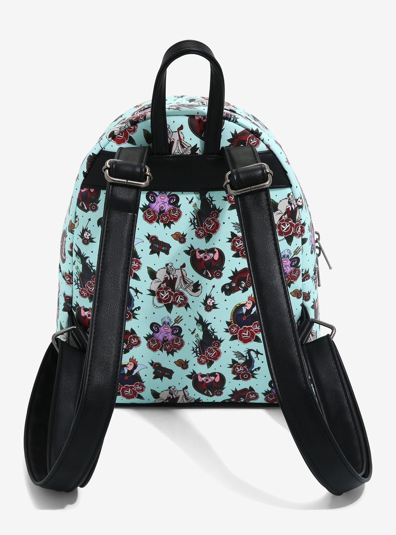 Loungefly Disney Villains Tattoo Art Mini Backpack, , alternate