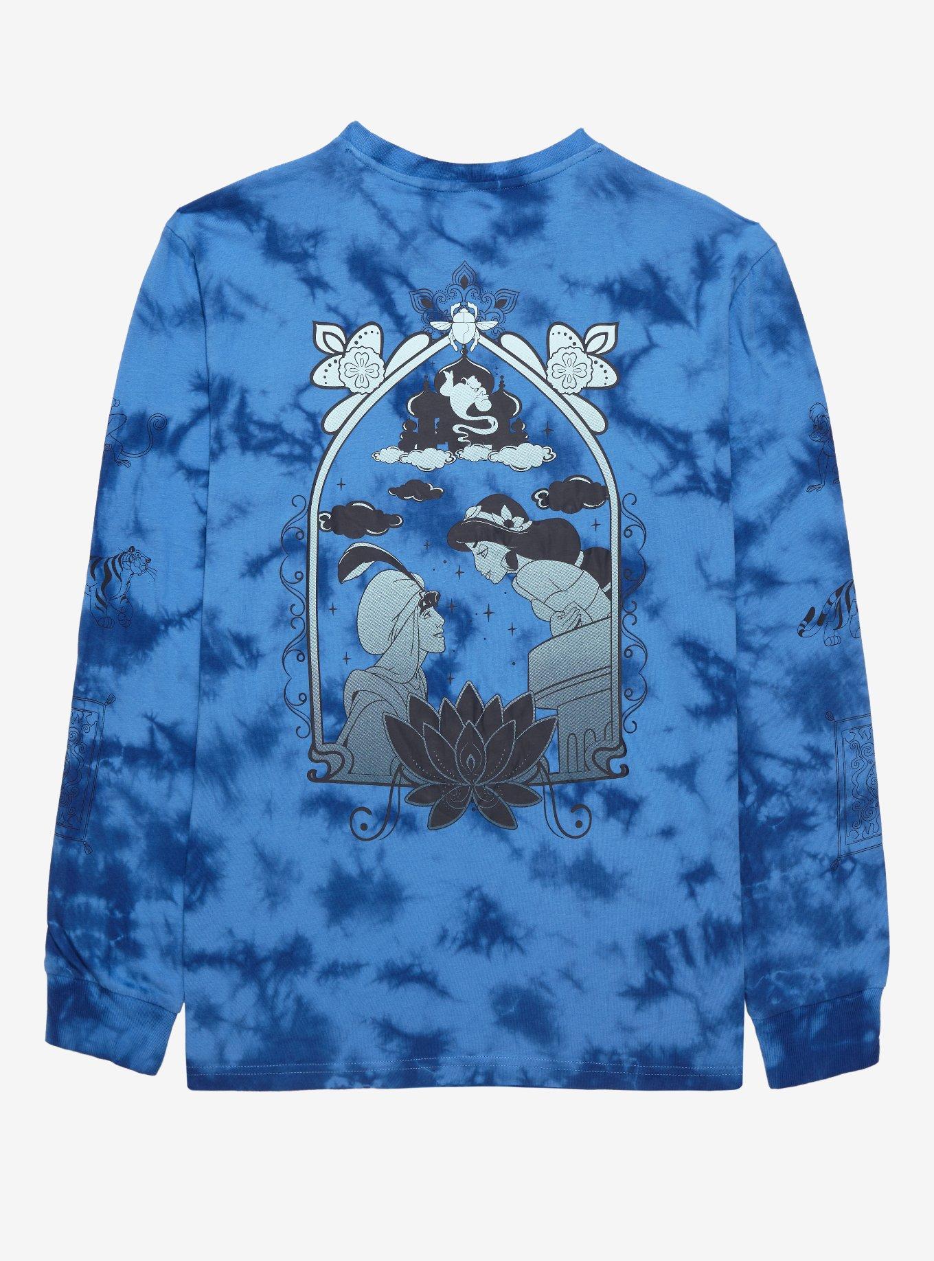 Disney Aladdin Balcony Scene Tie-Dye Long Sleeve T-Shirt - BoxLunch Exclusive, INDIGO TIE DYE, alternate