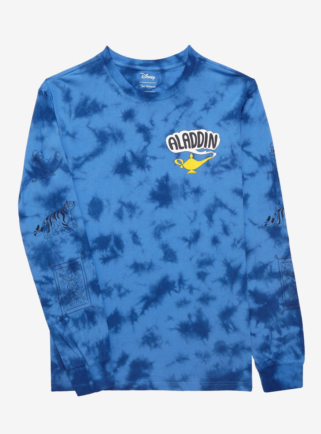 Disney Aladdin Balcony Scene Tie-Dye Long Sleeve T-Shirt - BoxLunch Exclusive, INDIGO TIE DYE, alternate