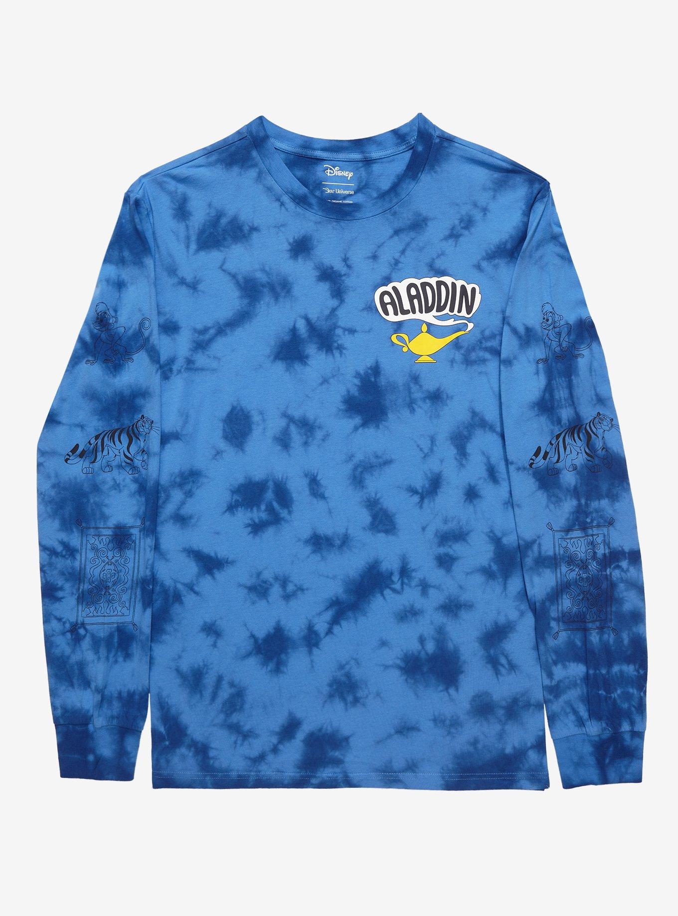 Disney Aladdin Balcony Scene Tie-Dye Long Sleeve T-Shirt - BoxLunch Exclusive, INDIGO TIE DYE, alternate