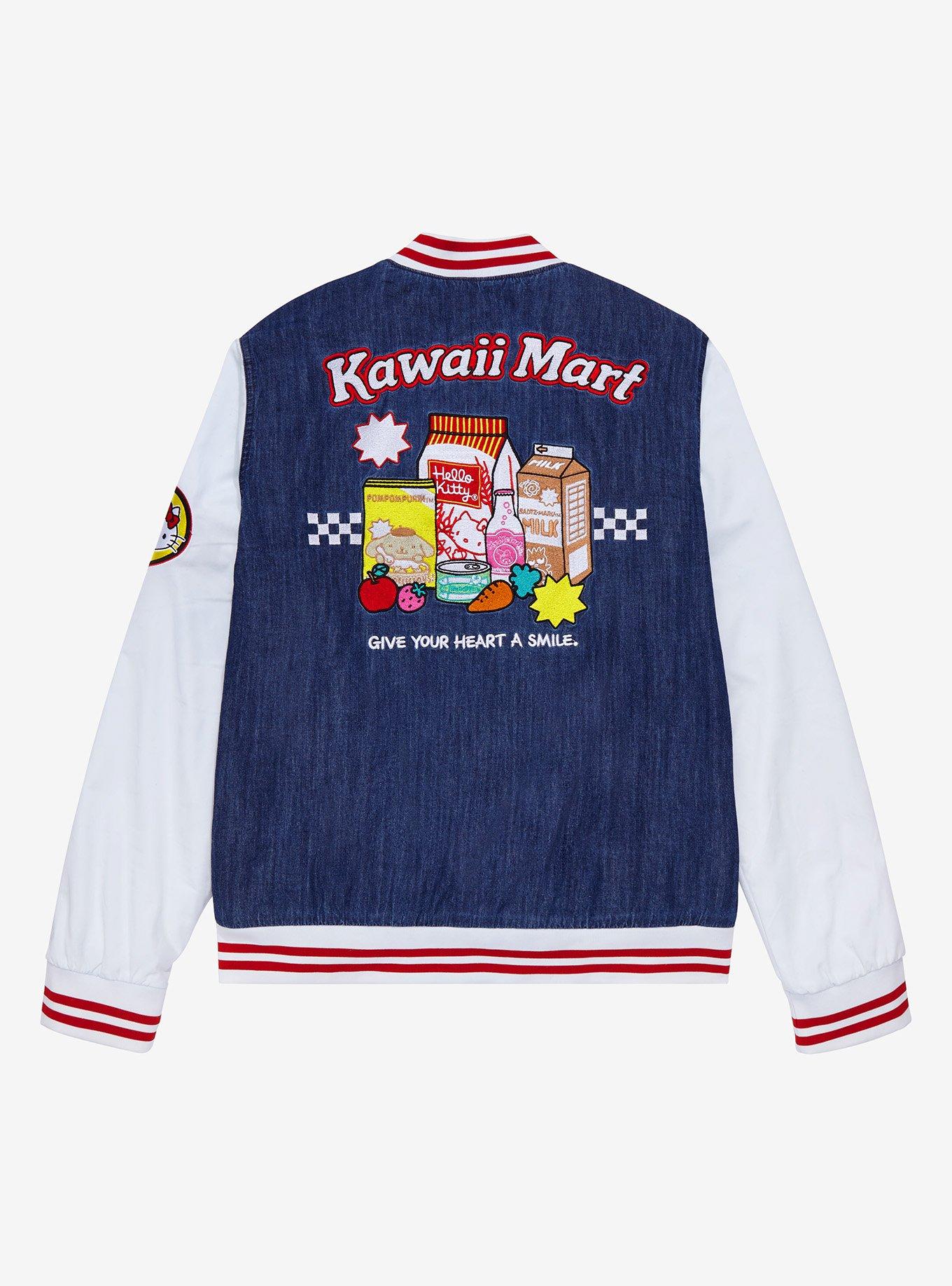 Sanrio Kawaii Mart Denim Varsity Jacket - BoxLunch Exclusive, , hi-res