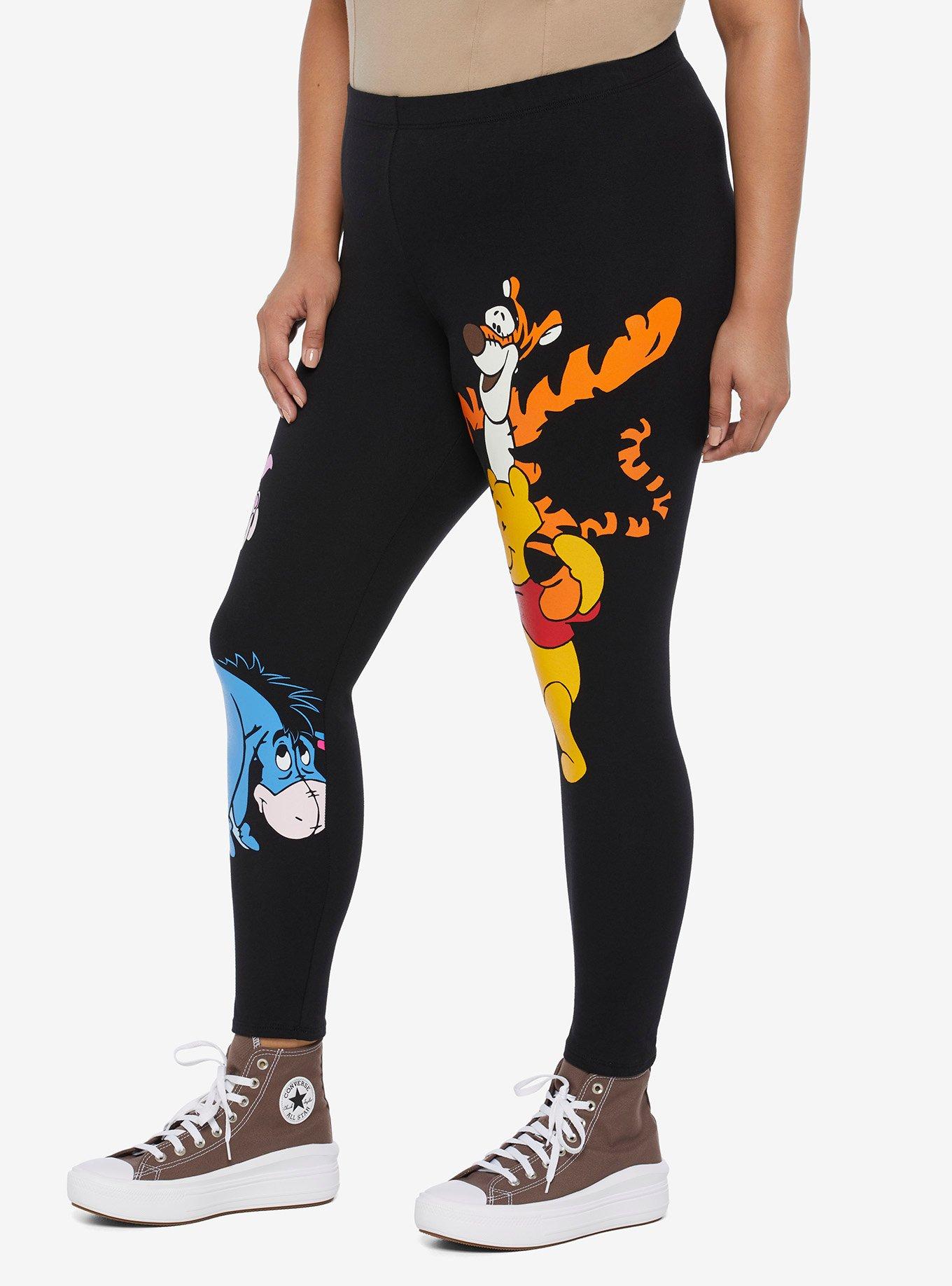 Disney Women's Leggings Black Eeyore Placed