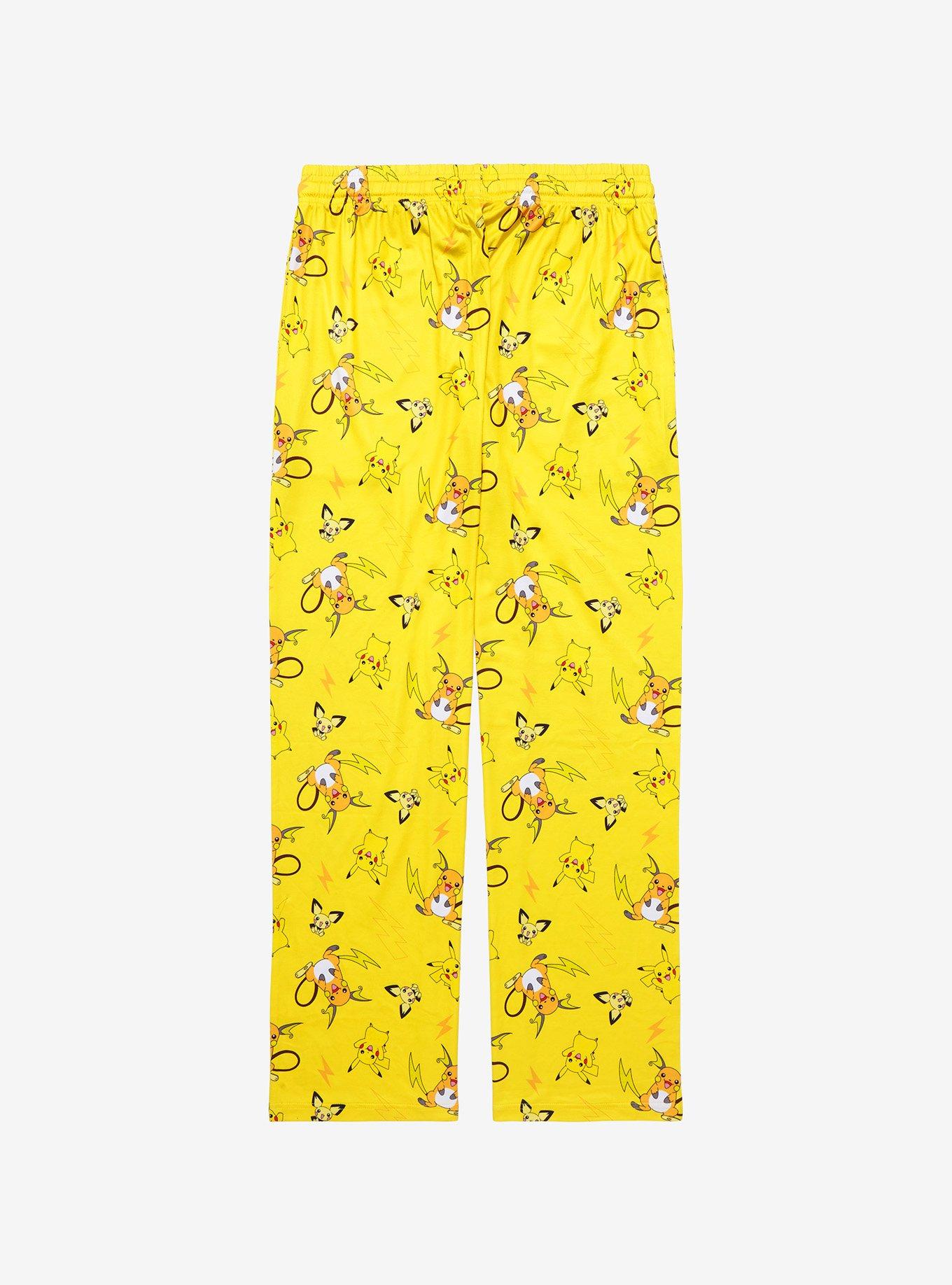 Pok&eacute;mon Electric Type Evolutions Allover Print Sleep Pants - BoxLunch Exclusive , BRIGHT YELLOW, alternate