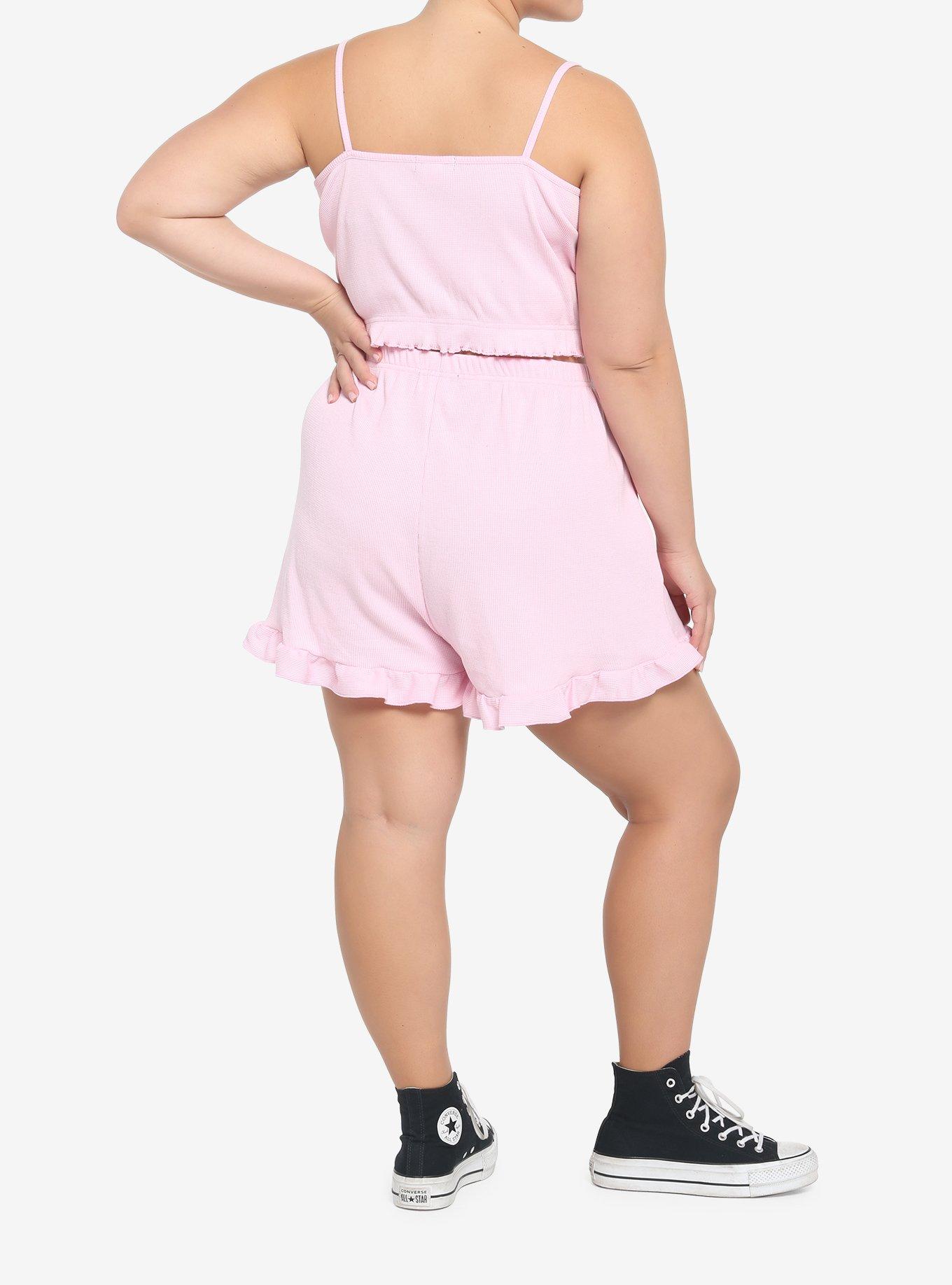 Kawaii Winged Heart Sakura Girls Lounge Set Plus Size, PINK, alternate