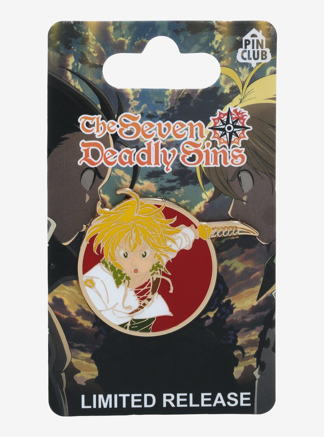 The Seven Deadly Sins Meliodas Circle Portrait Enamel Pin - BoxLunch Exclusive , , alternate