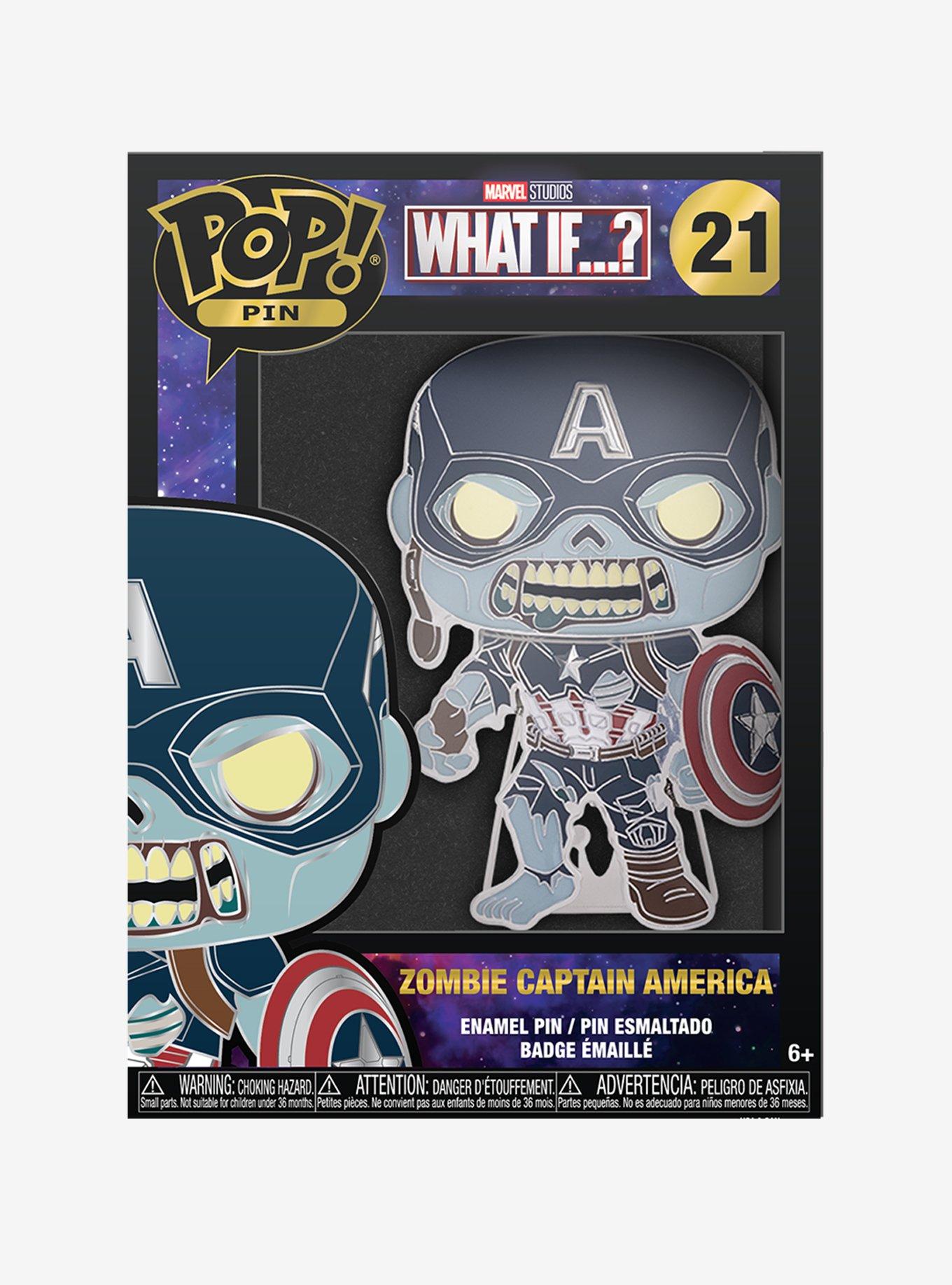 Funko Marvel What If...? Zombie Captain America Pop! Enamel Pin, , alternate