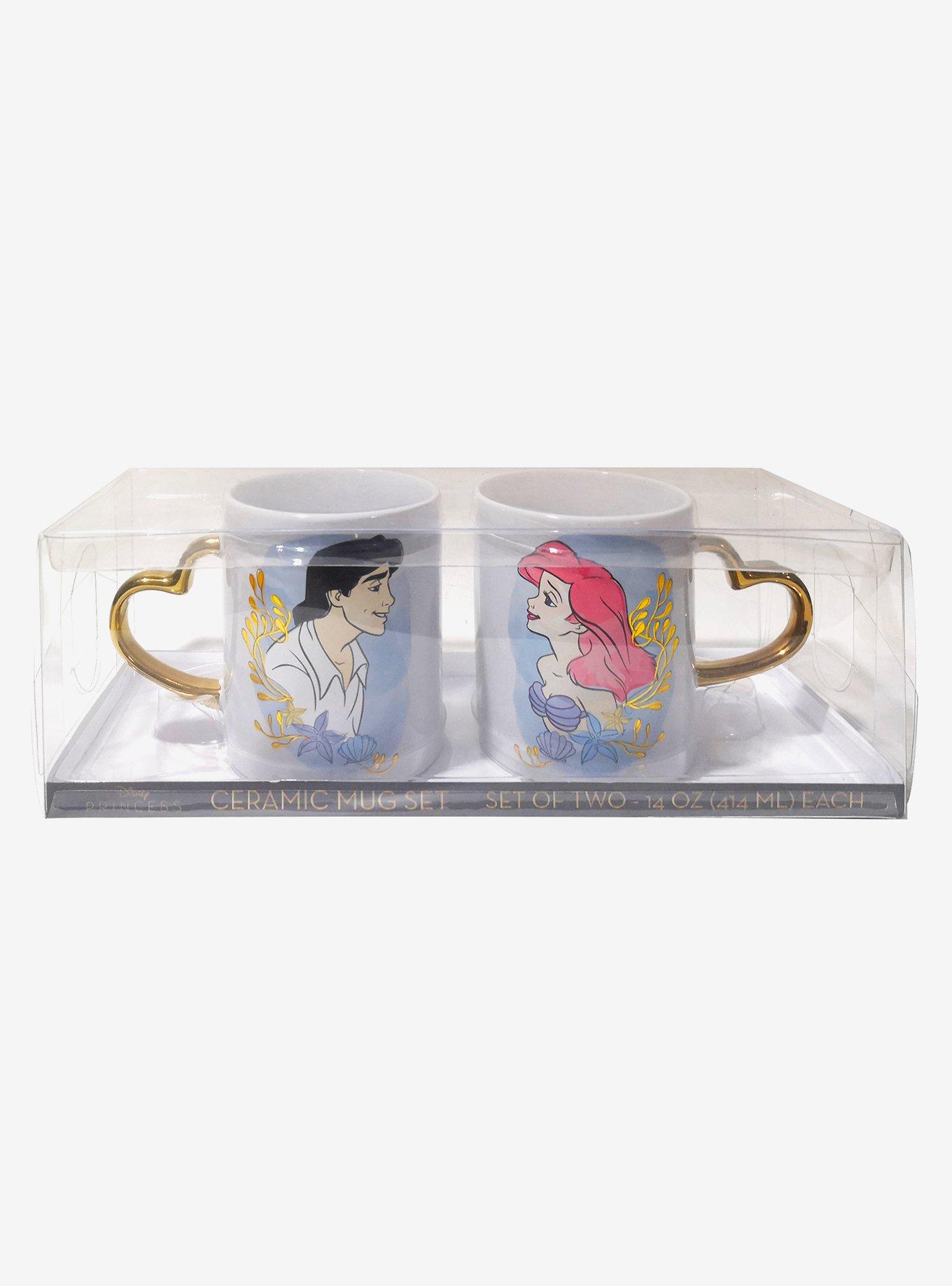 Disney The Little Mermaid Ariel & Prince Eric Heart Handle Mug Set - BoxLunch Exclusive, , alternate