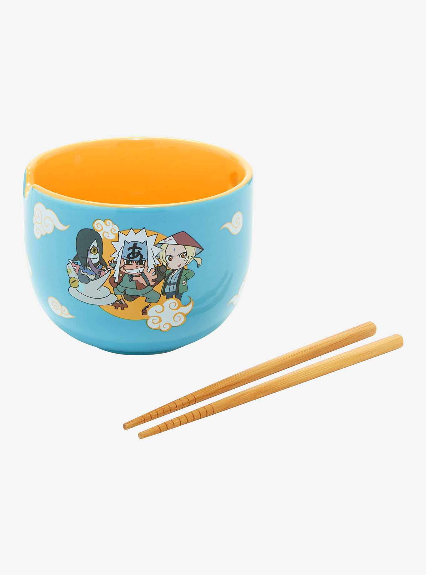 Naruto Shippuden Chibi Ninjas Sketch Art Ramen Bowl with Chopsticks , , hi-res