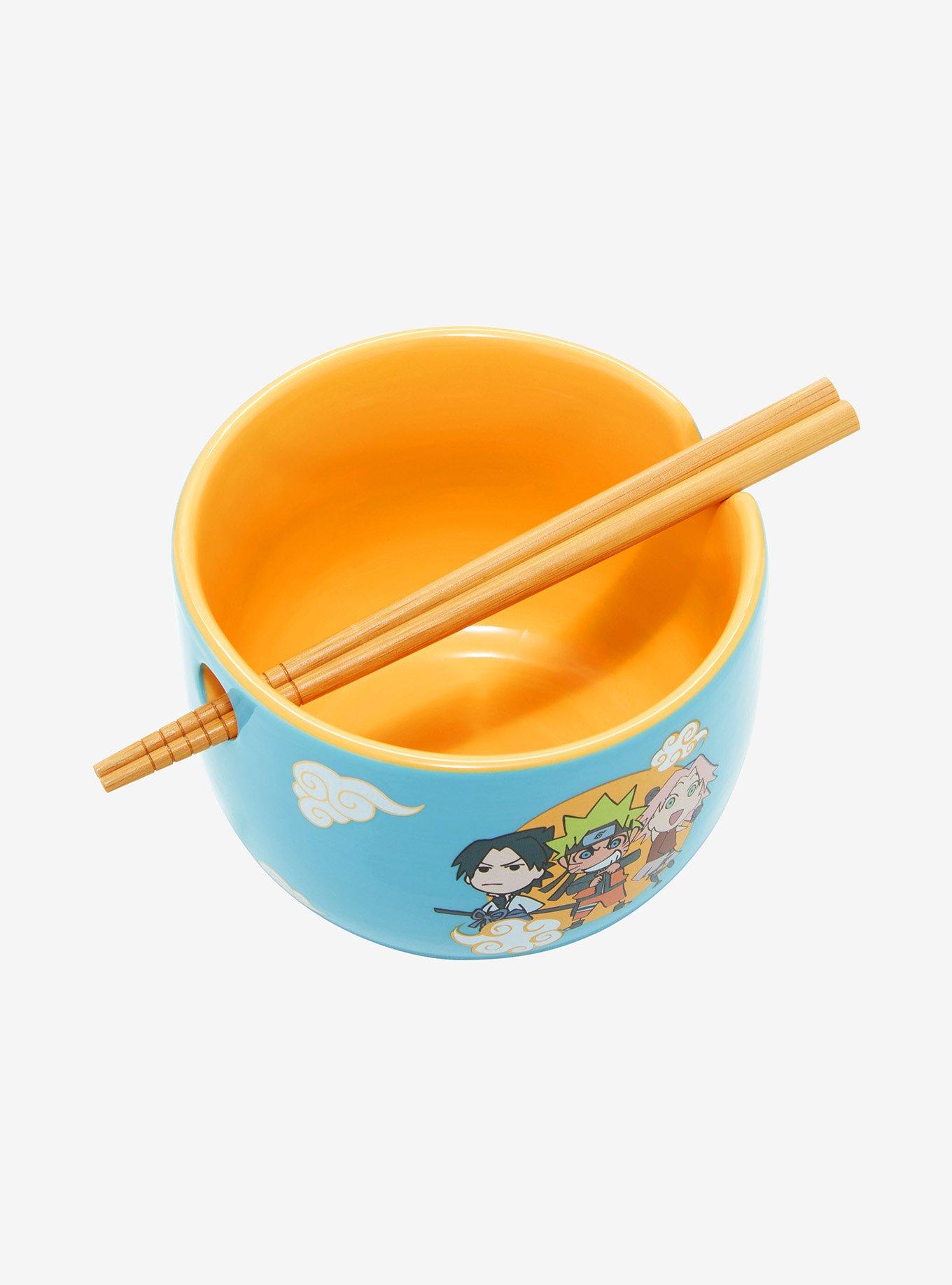 Naruto Shippuden Chibi Ninjas Sketch Art Ramen Bowl with Chopsticks , , alternate