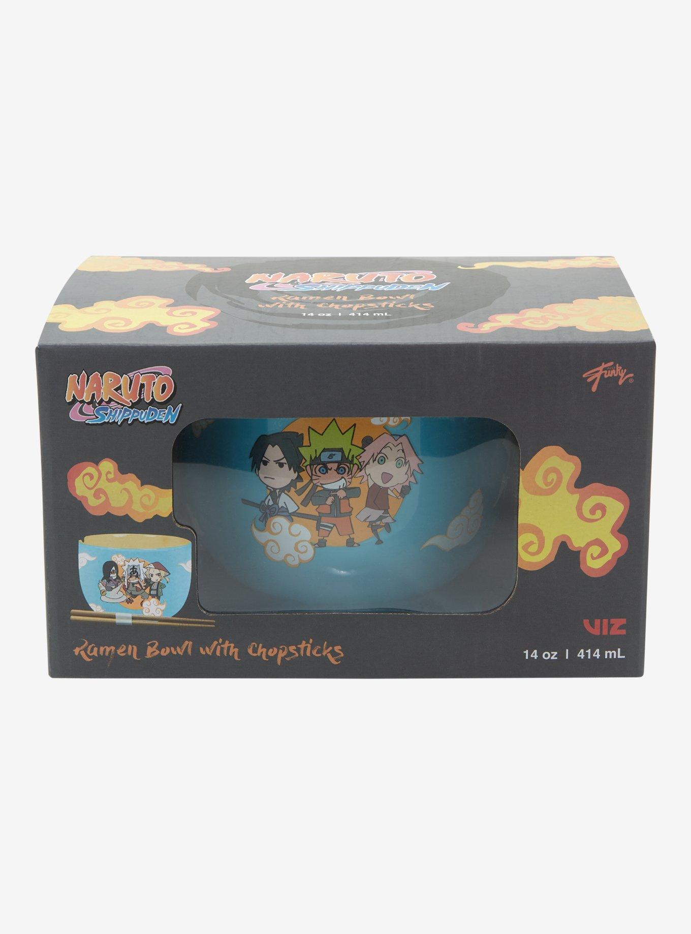 Naruto Shippuden Chibi Ninjas Sketch Art Ramen Bowl with Chopsticks , , alternate