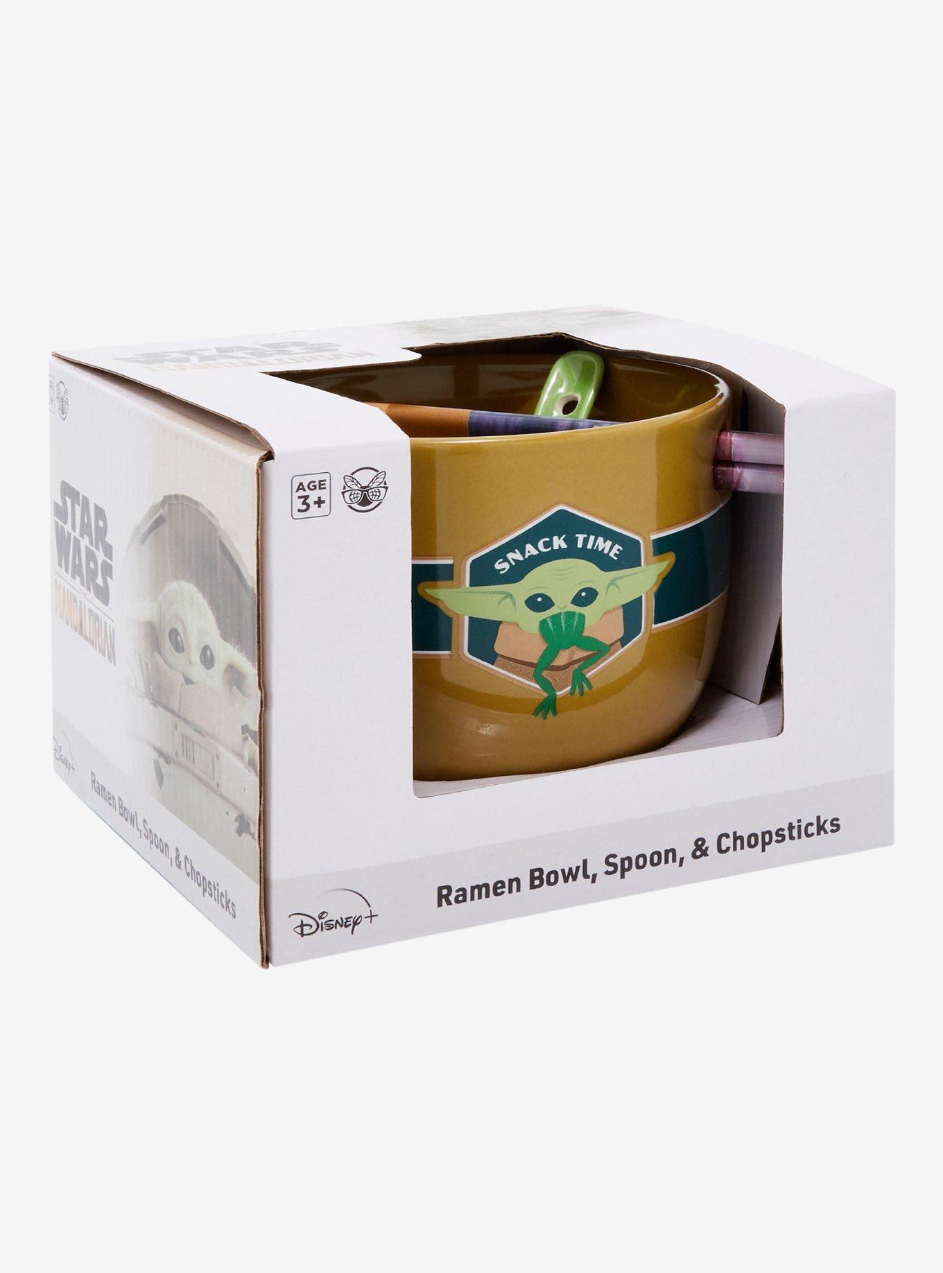 Star Wars The Mandalorian Grogu Snack Time Ramen Bowl with Chopsticks and Spoon, , alternate