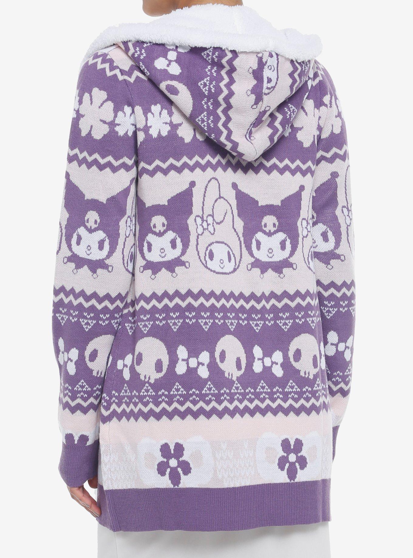 My Melody & Kuromi Sherpa Hooded Girls Open Cardigan, MULTI, alternate