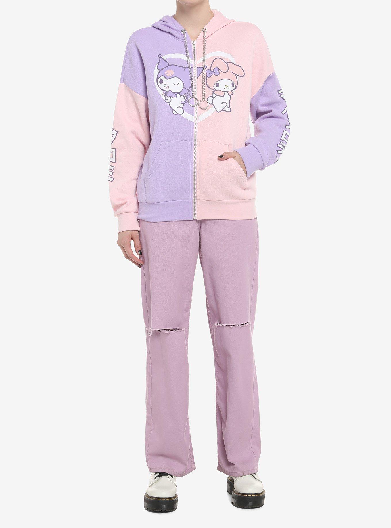 My melody kuromi online split hoodie