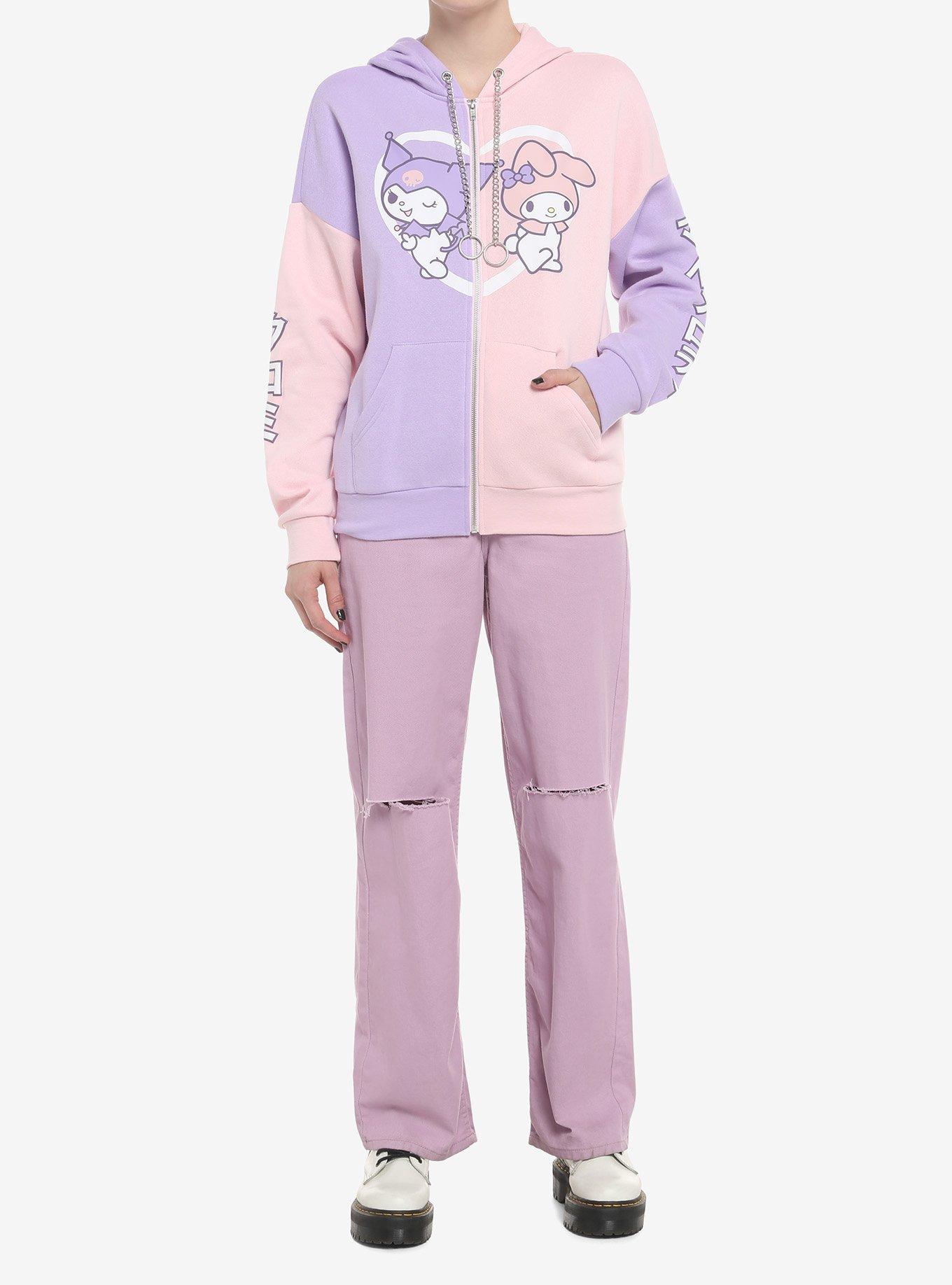 My Melody & Kuromi Pastel Split Girls Hoodie, , hi-res