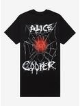 Alice Cooper Spider Web Skull Boyfriend Fit Girls T-Shirt, BLACK, alternate
