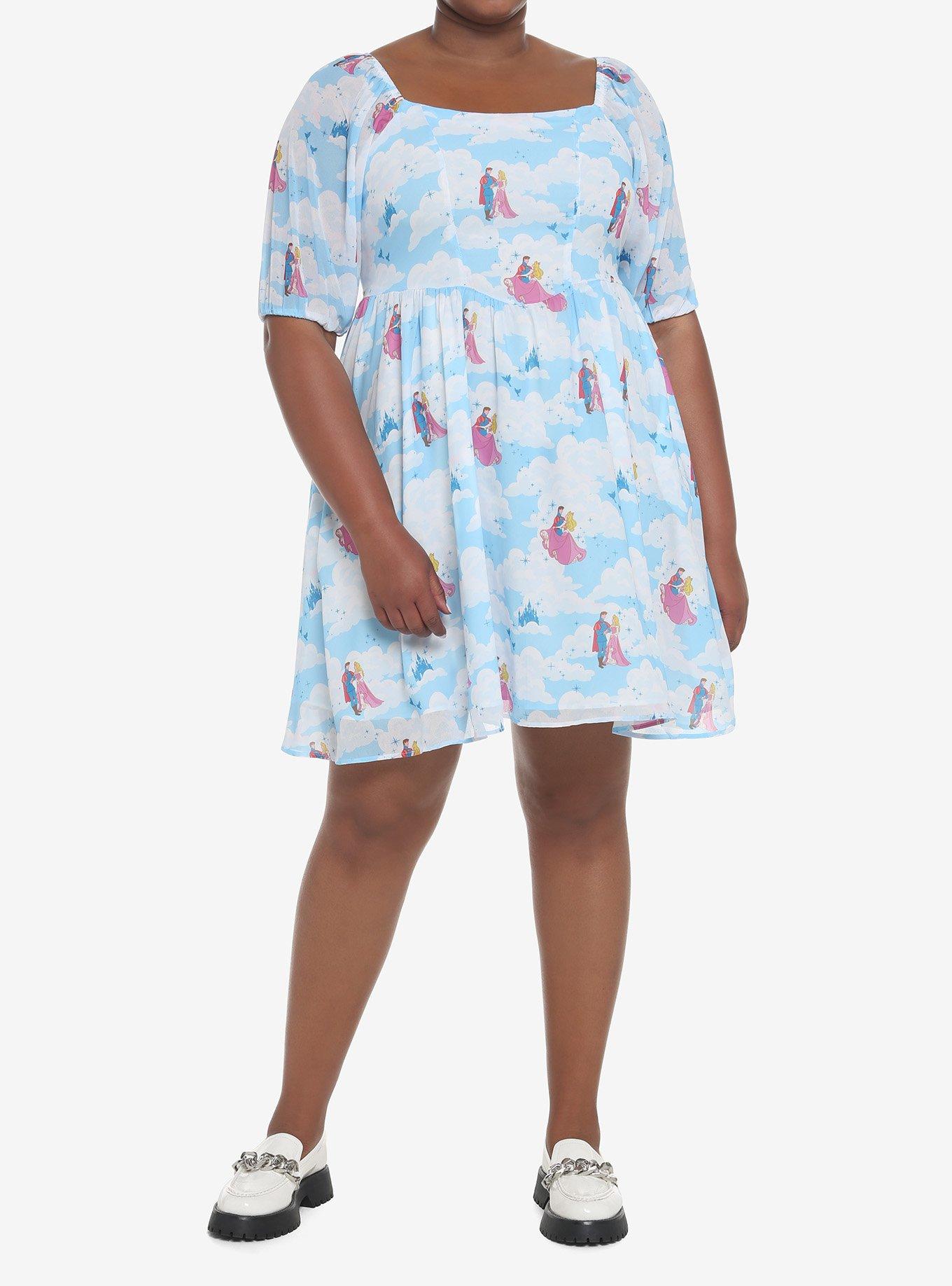 Disney Sleeping Beauty Clouds Long-Sleeve Dress Plus Size, MULTI, alternate