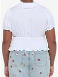 Hello Kitty Lace Woven Button-Up Top, BRIGHT WHITE, alternate