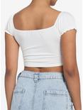 White Double Ruched Girls Crop Top, MULTI, alternate
