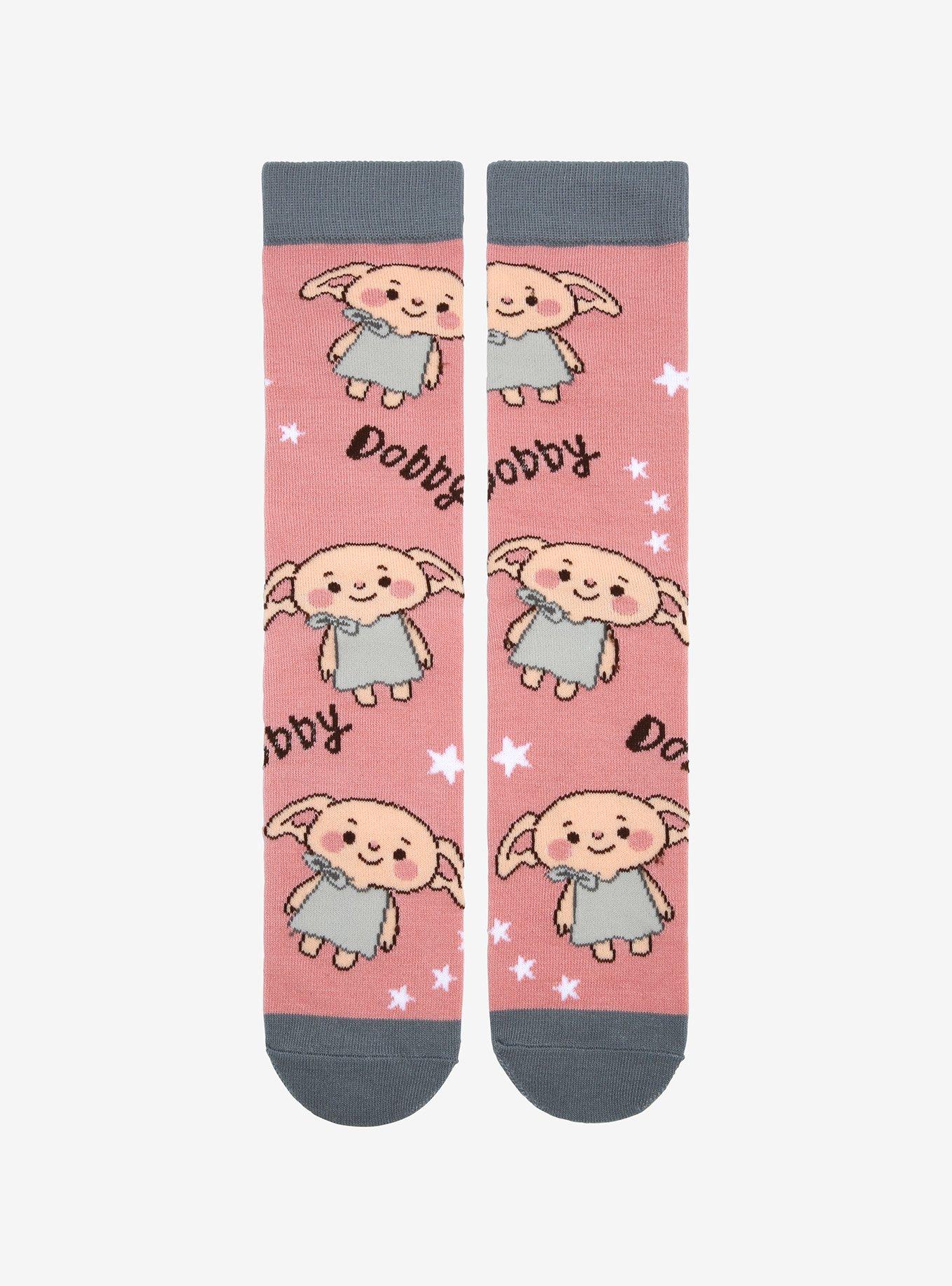 Harry Potter Chibi Dobby Allover Print Crew Socks - BoxLunch Exclusive, , alternate