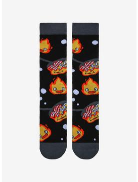 Plus Size Studio Ghibli Howl's Moving Castle Calcifer Cooking Eggs & Bacon Crew Socks - BoxLunch Exclusive, , hi-res
