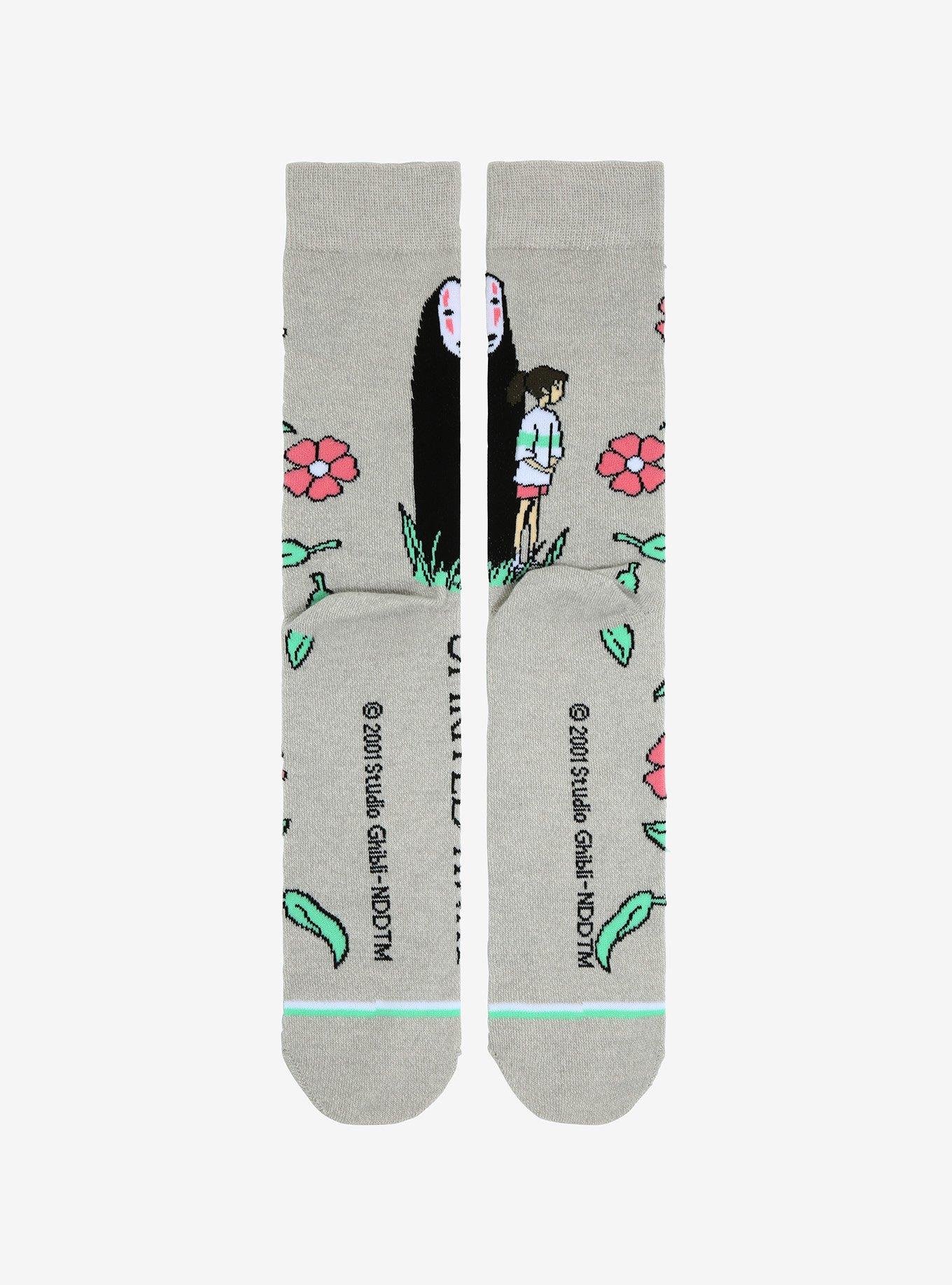 Studio Ghibli Spirited Away No-Face & Chihiro Floral Crew Socks - BoxLunch Exclusive, , alternate