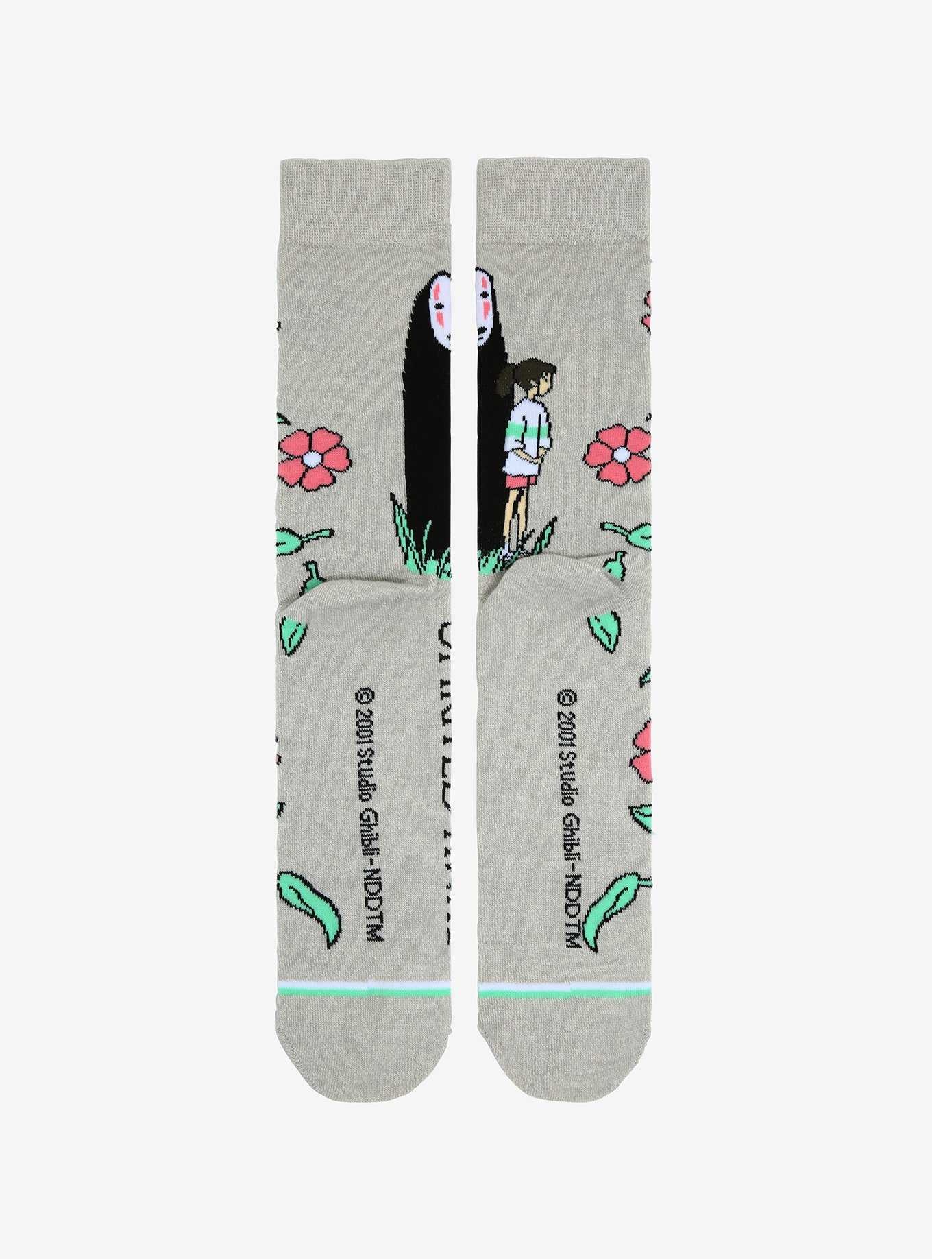 Studio Ghibli Spirited Away No-Face & Chihiro Floral Crew Socks - BoxLunch Exclusive, , hi-res