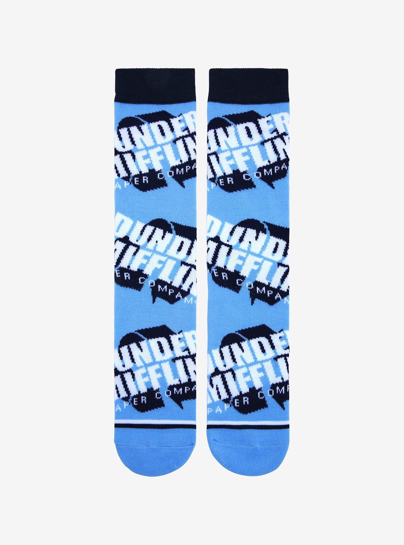 The Office Dunder Mifflin Allover Print Logo Crew Socks - BoxLunch Exclusive, , alternate