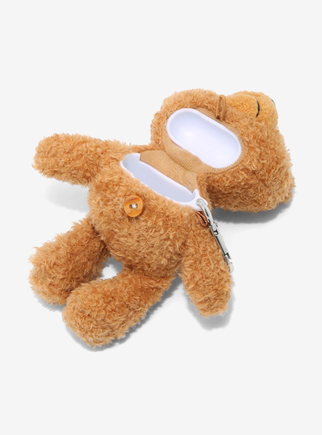 Fuzzy Teddy Bear Wireless Earbud Case Cover, , alternate
