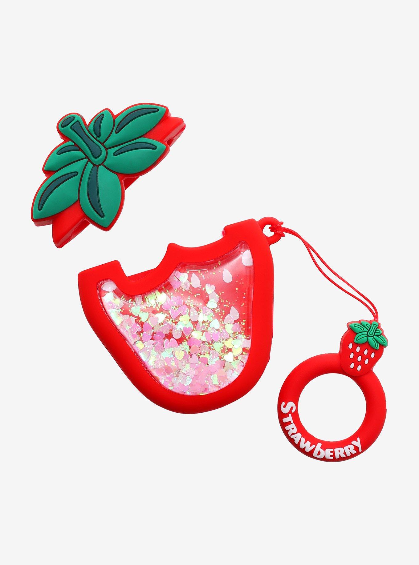 Strawberry Glitter Wireless Earbud Case Cover, , alternate