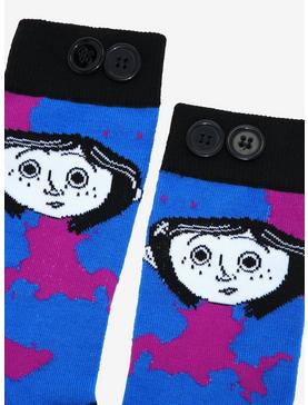 Coraline Button Eyes Tie-Dye Crew Socks - BoxLunch Exclusive , , hi-res
