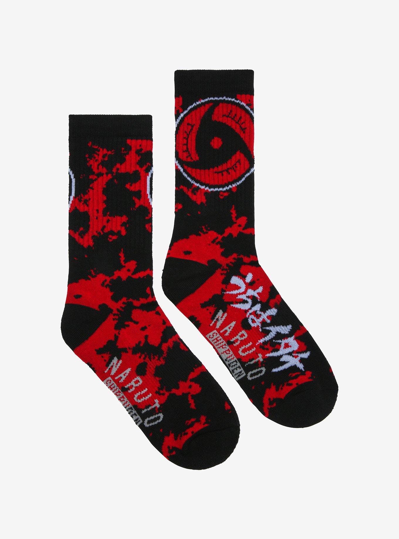Naruto Shippuden Sharingan Tie-Dye Crew Socks - BoxLunch Exclusive, , alternate