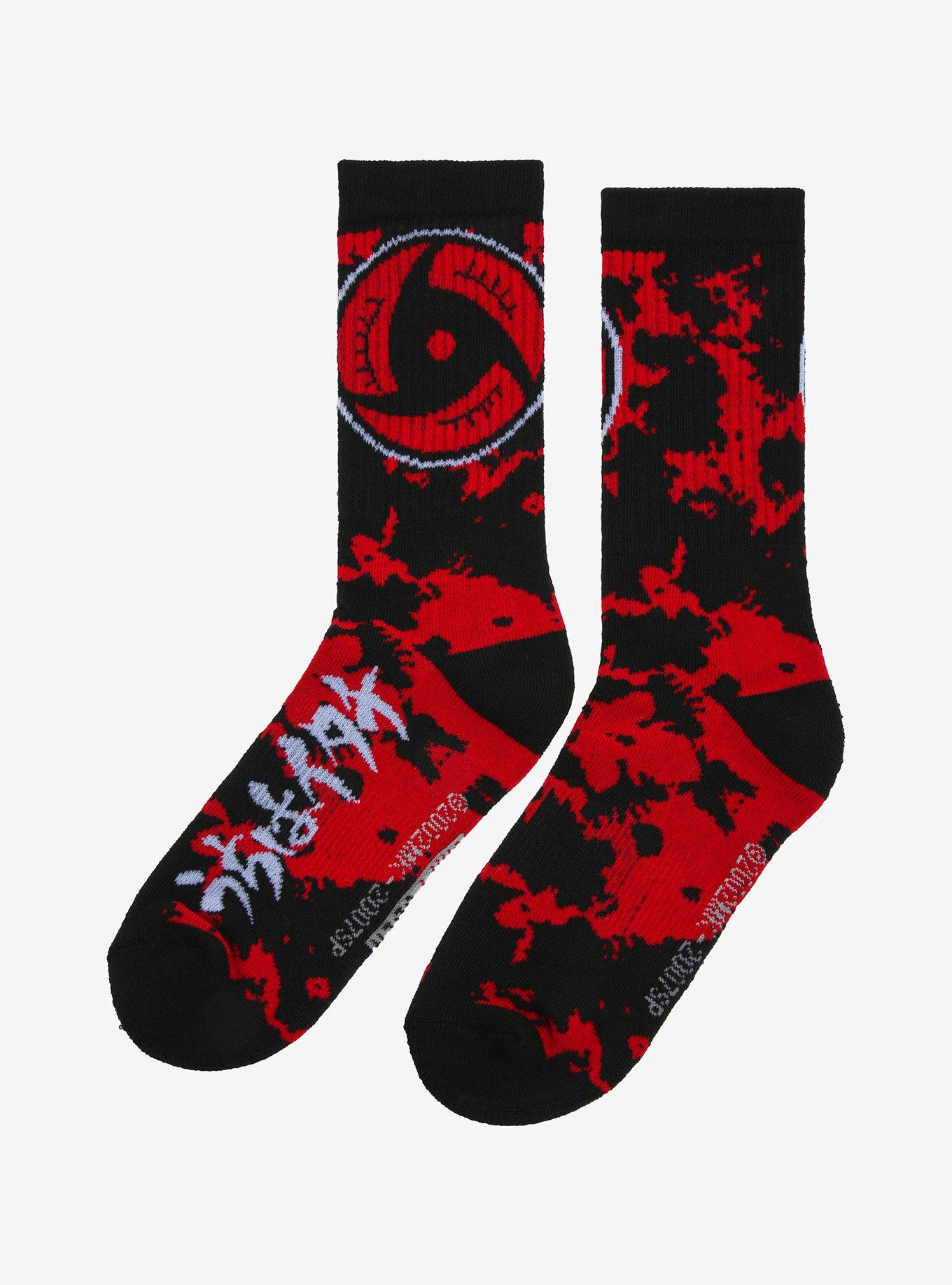 Naruto Shippuden Sharingan Tie-Dye Crew Socks - BoxLunch Exclusive, , alternate