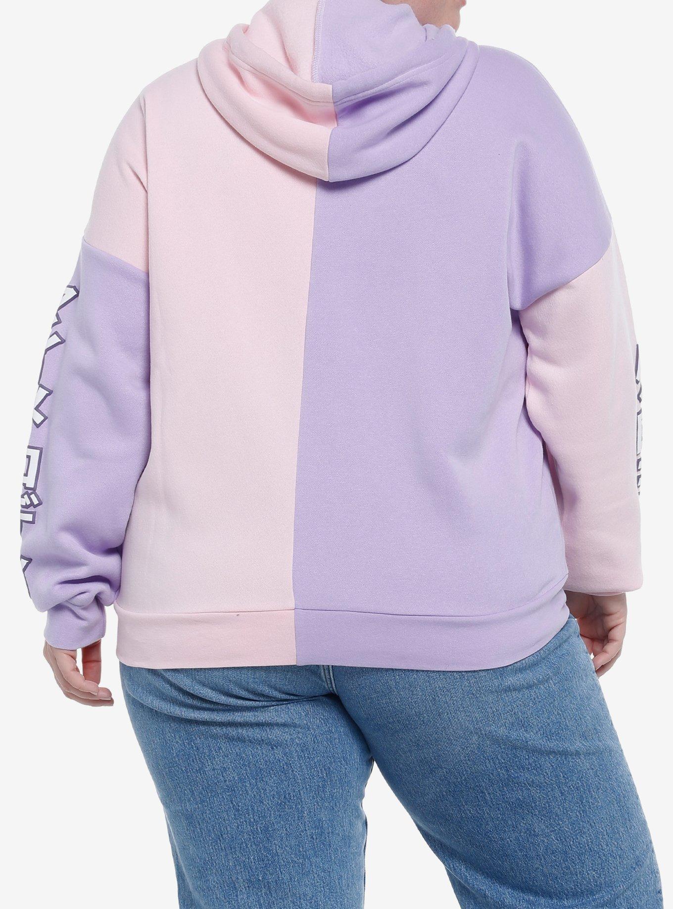 My Melody & Kuromi Pastel Split Hoodie Plus Size, PINK  PURPLE, alternate - view 3