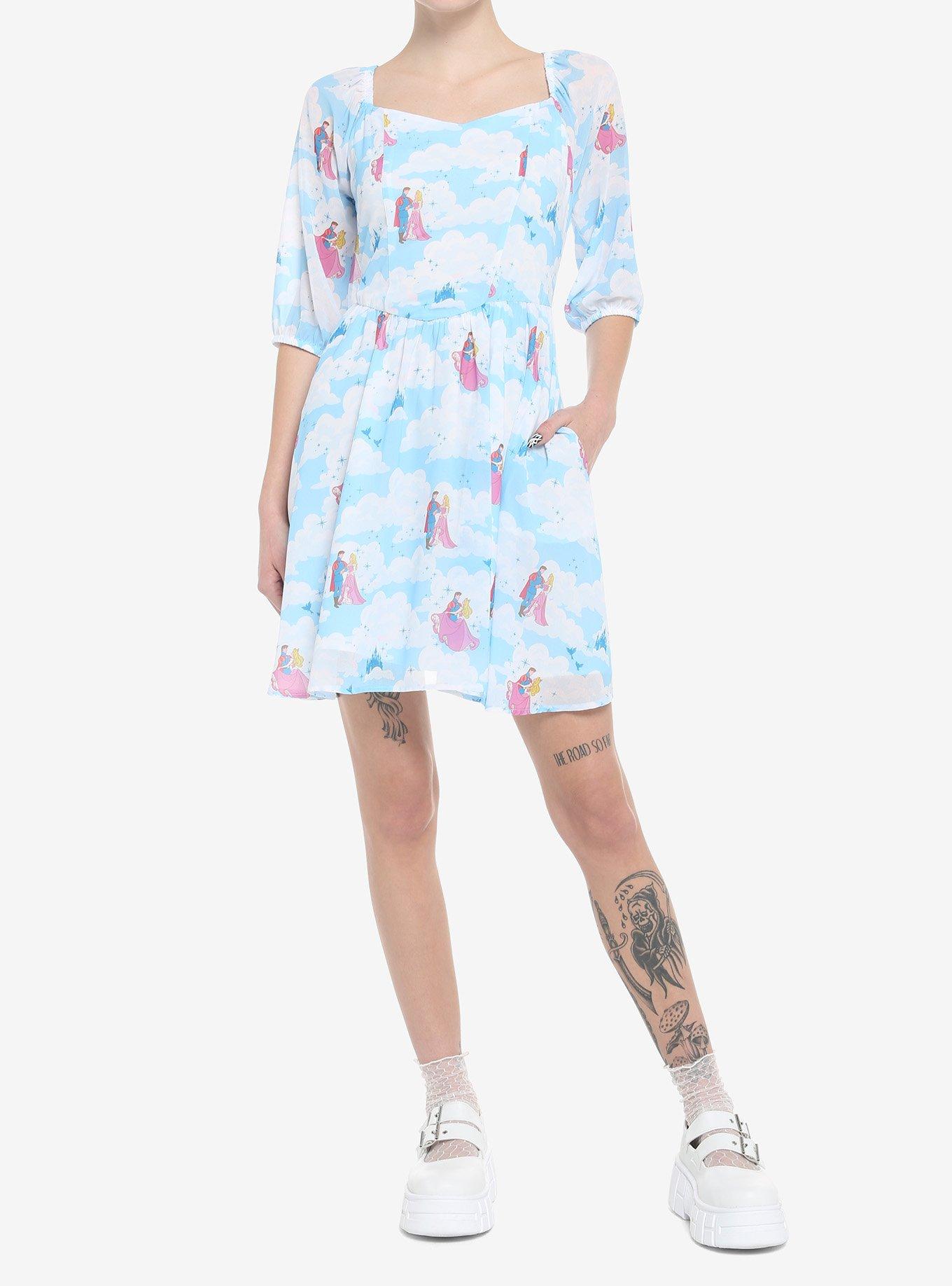Disney Sleeping Beauty Clouds Long-Sleeve Dress, MULTI, alternate